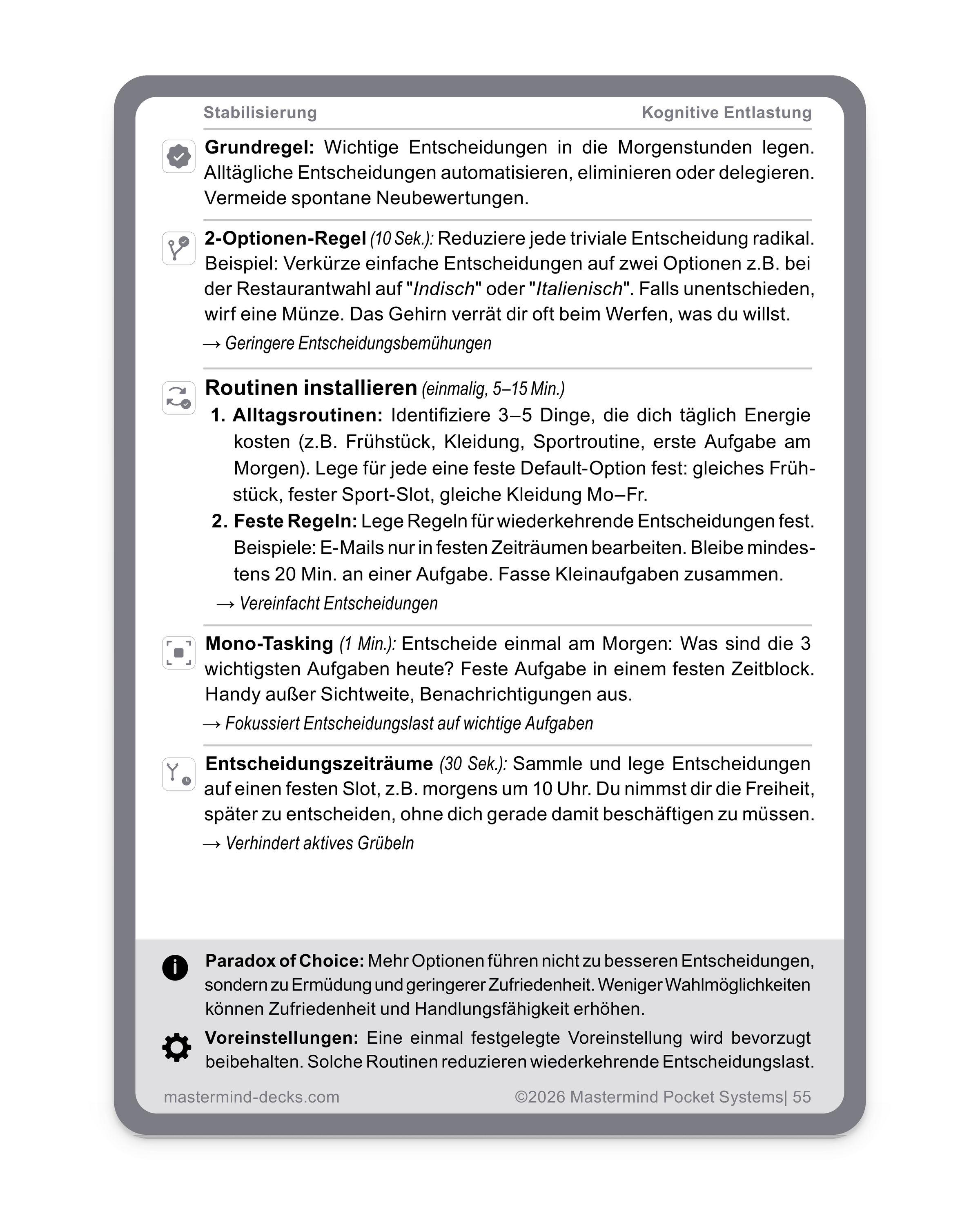 Entscheidungsmüdigkeit reduzieren: Mikrohacks für weniger Entscheidungen und klarere Prioritäten im Alltag